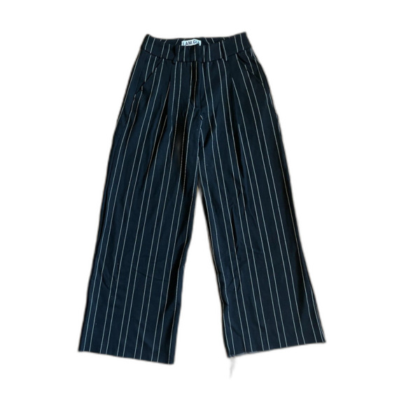 I.AM.GIA Black Stripe Wide Leg Pants Trousers Women's Size 24 - Picture 2 of 9